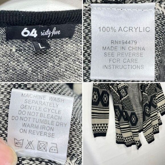 Aztec Cardigan Sweater Womens Medium 64 Sixty Five Draped - Picture 8 of 16